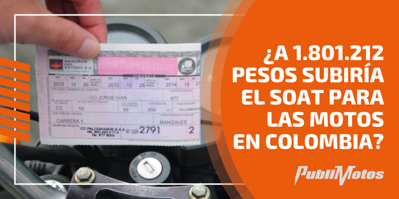 A $1.368.840 subiría el SOAT para las motos en Colombia