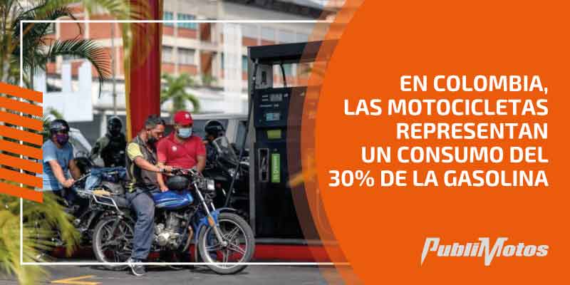 En Colombia, las motocicletas representan un consumo del 30% de la gasolina