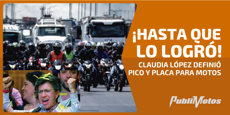 ¡Hasta que lo logró! Claudia López definió pico y placa para motos