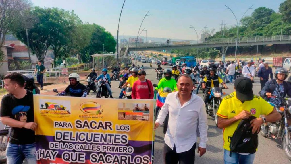 manifestación de motociclistas en Bucaramanga