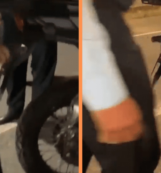 Policia ataco a motociclista en reten